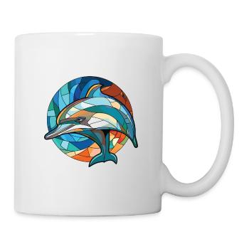 Dolphin Colorful Watercolor Animal Illustration - Mug - white - Right