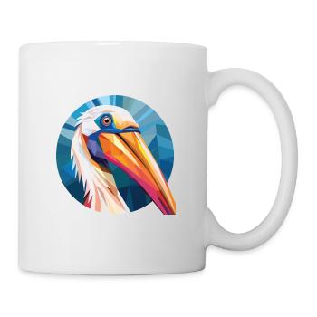 Pelikan Vogel Buntes Aquarell Tier Cartoon - Tasse - Weiß - Rechts
