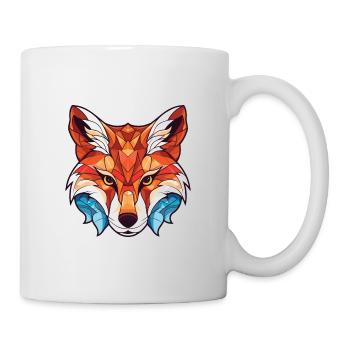 Fuchs buntes Aquarell Tier Haustier Illustration - Tasse - Weiß - Rechts