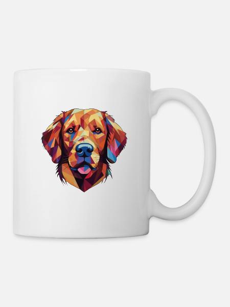 Golden Retriever Aquarelle Colorée Animal de compagnie - Mug blanc - blanc