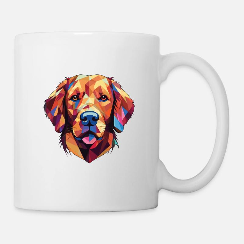 Golden Retriever Aquarelle Colorée Animal de compagnie - Mug blanc - blanc