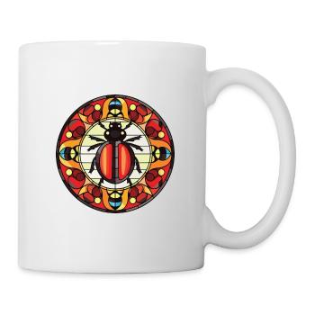 Marienkäfer Buntes Aquarell Tier Illustration - Tasse - Weiß - Rechts