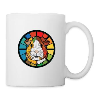 Meerschweinchen bunte Aquarell Tier Illustration - Tasse - Weiß - Rechts