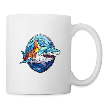 Shark Colorful Watercolor Animal Pet Illustration - Mug - white - Right