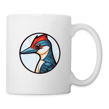 Specht bunte Aquarell Tier Illustration - Tasse - Weiß - Rechts