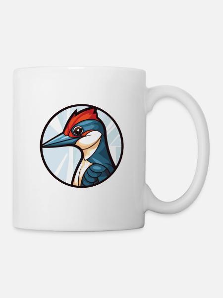 Specht bunte Aquarell Tier Illustration - Tasse - Weiß