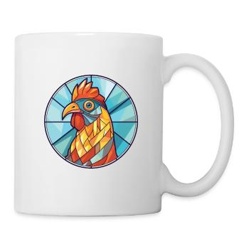 Chicken Colorful Watercolor Animal Illustration - Mug - white - Right