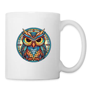 Owl Colorful Watercolor Animal Pet Illustration - Mug - white - Right