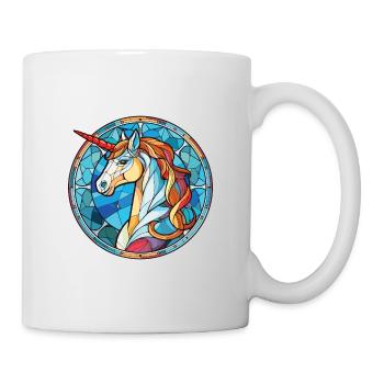 Einhorn bunte Aquarell Tier Illustration - Tasse - Weiß - Rechts