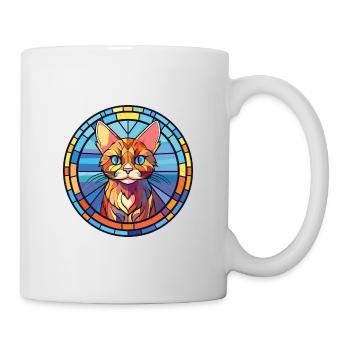 Chat Aquarelle Colorée Animal Illustration D’animaux De Compagnie - Mug blanc - blanc - Droite