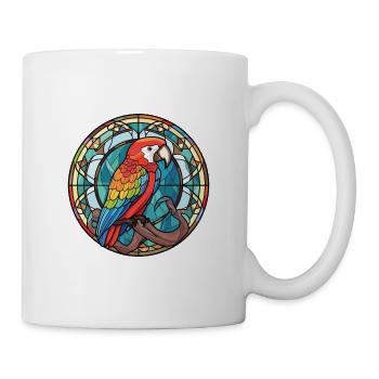 Papagei Buntes Aquarell Tier Haustier Illustration - Tasse - Weiß - Rechts