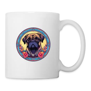 Bunter Hund Buntes Aquarell Tier Cartoon - Tasse - Weiß - Rechts