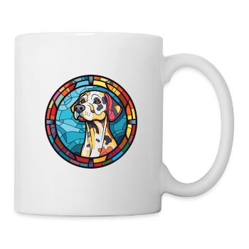 Dalmatiner Hund Buntes Aquarell Tier Karikatur - Tasse - Weiß - Rechts