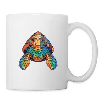 Schildkröte buntes Aquarell Tier Illustration - Tasse - Weiß - Rechts
