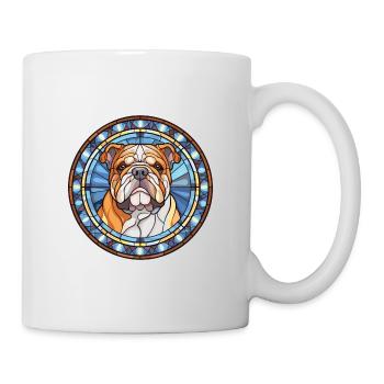 Bulldogge Buntes Aquarell Tier Illustration - Tasse - Weiß - Rechts
