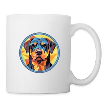 Rottweiler Chien Aquarelle Colorée Animal Cartoon - Mug blanc - blanc - Droite
