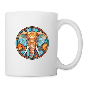 Elephant Colorful Watercolor Animal Illustration - Mug - white - Right
