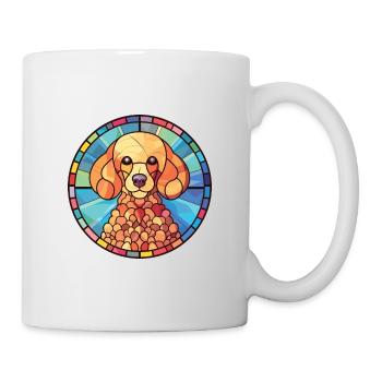 Poodle Dog Colorful Watercolor Animal Illustration - Mug - white - Right