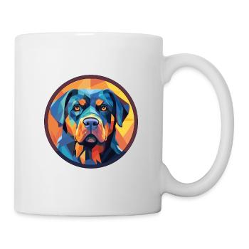 Rottweiler Chien Aquarelle Colorée Animal Cartoon - Mug blanc - blanc - Droite