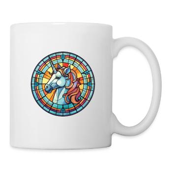 Einhorn bunte Aquarell Tier Illustration - Tasse - Weiß - Rechts