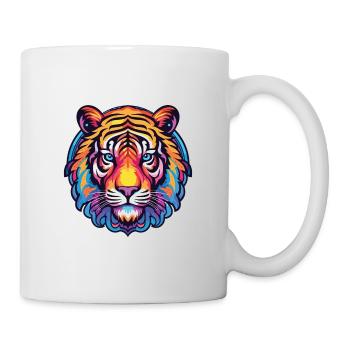 Tiger Colorful Watercolor Animal Pet Illustration - Mug - white - Right