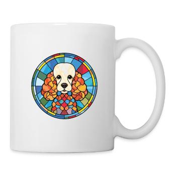 Poodle Dog Colorful Watercolor Animal Illustration - Mug - white - Right