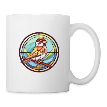 Sparrow Colorful Watercolor Animal Illustration - Mug - white - Right