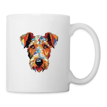 Airedale Terrier chien race aquarelle Illustration - Mug blanc - blanc - Droite