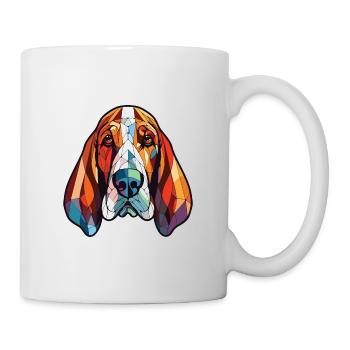 Basset Hund Hunderasse Aquarell Illustration - Tasse - Weiß - Rechts