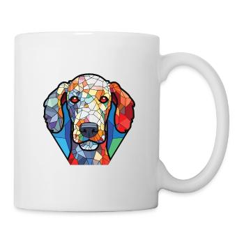 Bedlington Terrier chien race aquarelle colorée - Mug blanc - blanc - Droite
