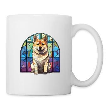 Akita Dog Breed Colorful Watercolor Illustration - Mug - white - Right