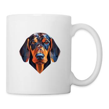 Aquarelle de chien Coonhound noir et Tan américain - Mug blanc - blanc - Droite