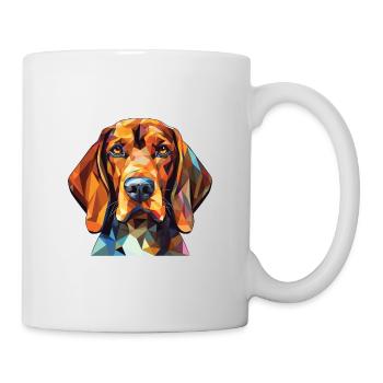 Amerikanisch Englisch Coonhound Hunderasse Aquarell - Tasse - Weiß - Rechts
