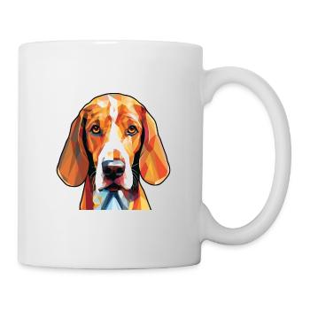 American Foxhound Hunderasse buntes Aquarell - Tasse - Weiß - Rechts