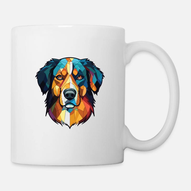 Illustration aquarelle de race de chien de berger basque - Mug blanc - blanc