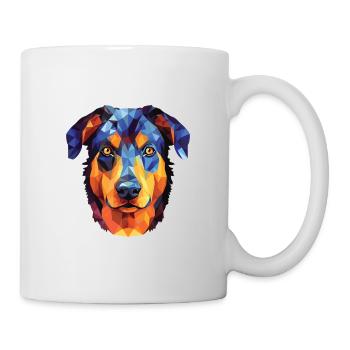 Beauceron Dog Breed Watercolor Glass Illustration - Mug - white - Right