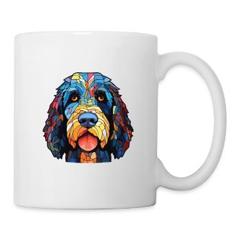 Barbet Dog Breed Colorful Watercolor Illustration - Mug - white - Right