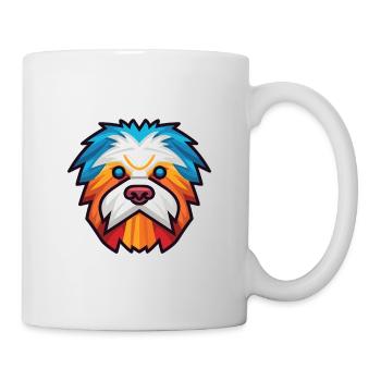 Bichon Yorkie Dog Breed Watercolor Illustration - Mug - white - Right