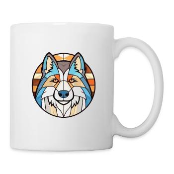 Illustration à l’aquarelle de race de chien esquimau canadien - Mug blanc - blanc - Droite