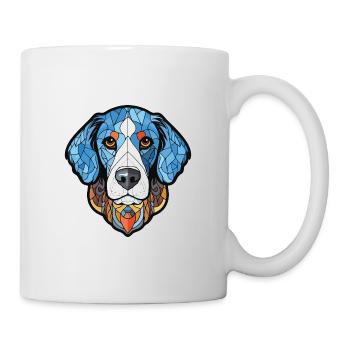 Bleu De Gascogne race chien aquarelle illustration - Mug blanc - blanc - Droite