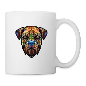 Border Terrier chien race aquarelle Illustration - Mug blanc - blanc - Droite