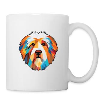 Catalan Sheepdog Dog Breed Watercolor Illustration - Mug - white - Right