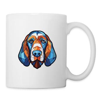 Bleu Gascogne Basset chien race aquarelle colorée - Mug blanc - blanc - Droite