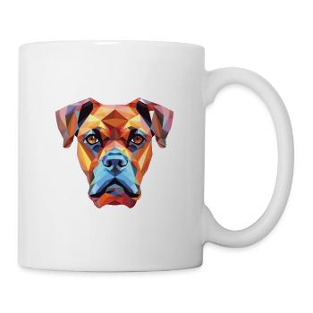 Boxer Hund Rasse Bunte Aquarell Illustration - Tasse - Weiß - Rechts