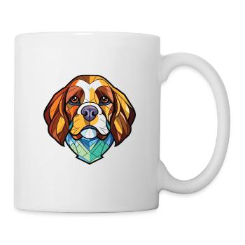 Brikett Griffon Vendeen Hunderasse Aquarellglas - Tasse - Weiß - Rechts