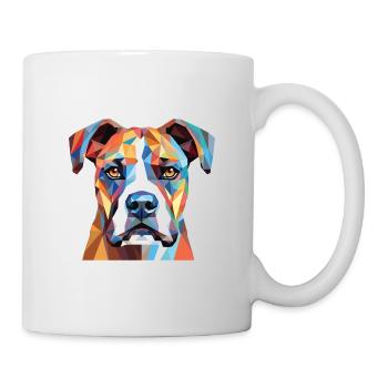 Bull Boxer Hund Rasse Aquarell Glas Illustration - Tasse - Weiß - Rechts