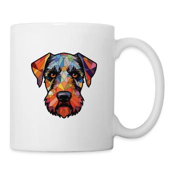 Cesky Terrier Hunderasse Aquarell Illustration - Tasse - Weiß - Rechts
