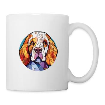Clumber Spaniel Dog Breed Watercolor Illustration - Mug - white - Right