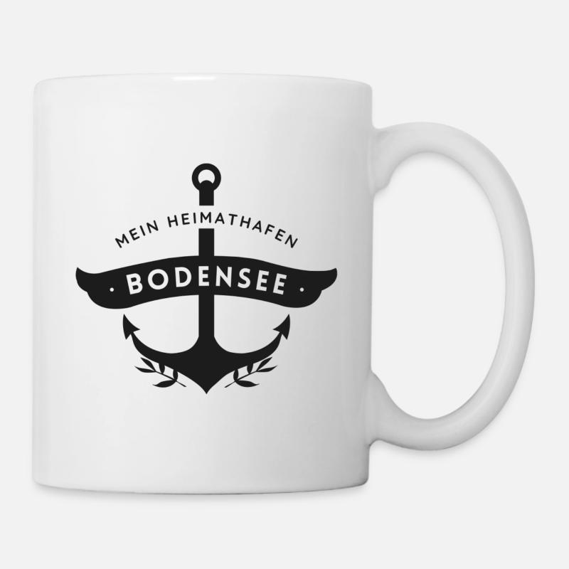 Mein Heimathafen / Anker / Bodensee - Tasse - Weiß