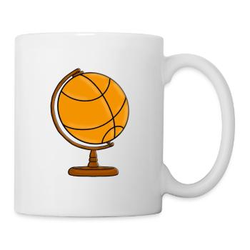 BASKETBALL - WELT - GLOBUS - SPORT - Tasse - Weiß - Rechts